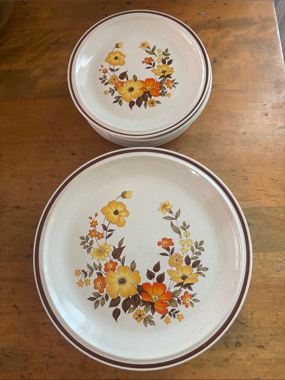 Vintage 15 piece Casual Elegance hearthside stonewear Chablis floral plate set